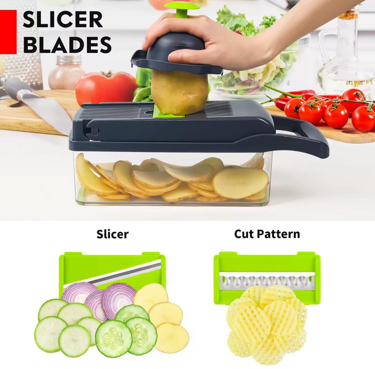 16 in 1 Vegetable Chopper Fruit Salad Mandolin Slicer Food Dicer Cutter Peeler