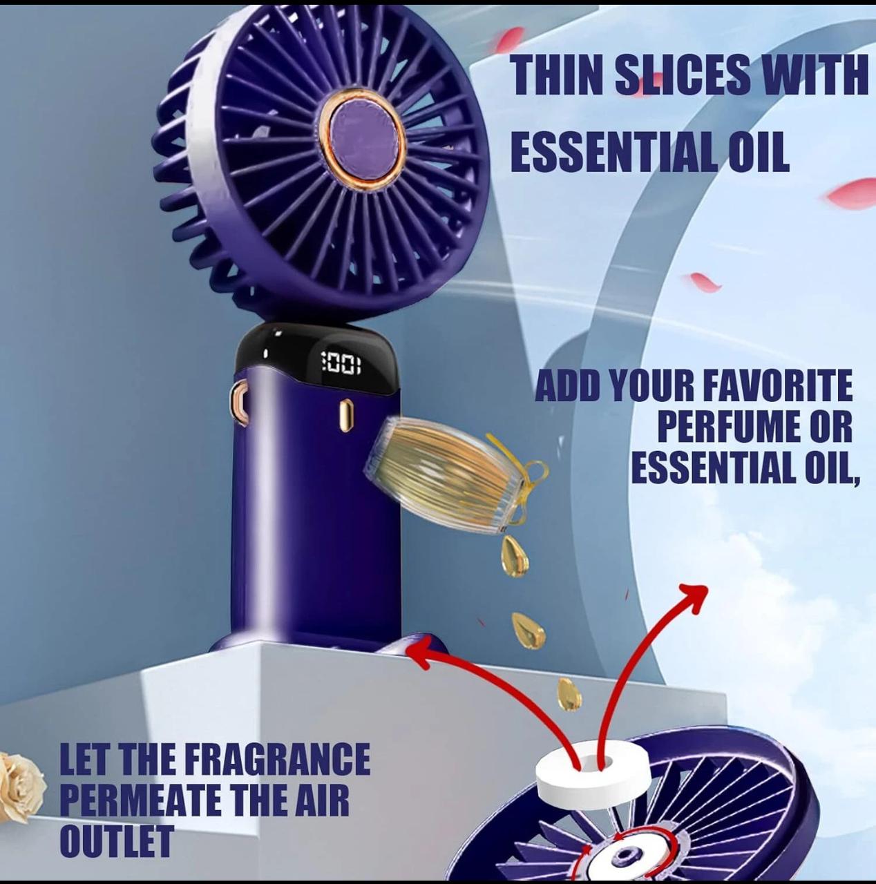 HandHeld Fan USB Rechargeable Fan 5 Speeds Mini Fan Foldable Desktop New