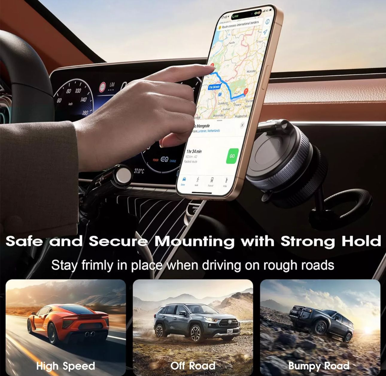 Strong Magnetic Phone Holder For Car 360° Rotation Foldable Phone Mount bracket