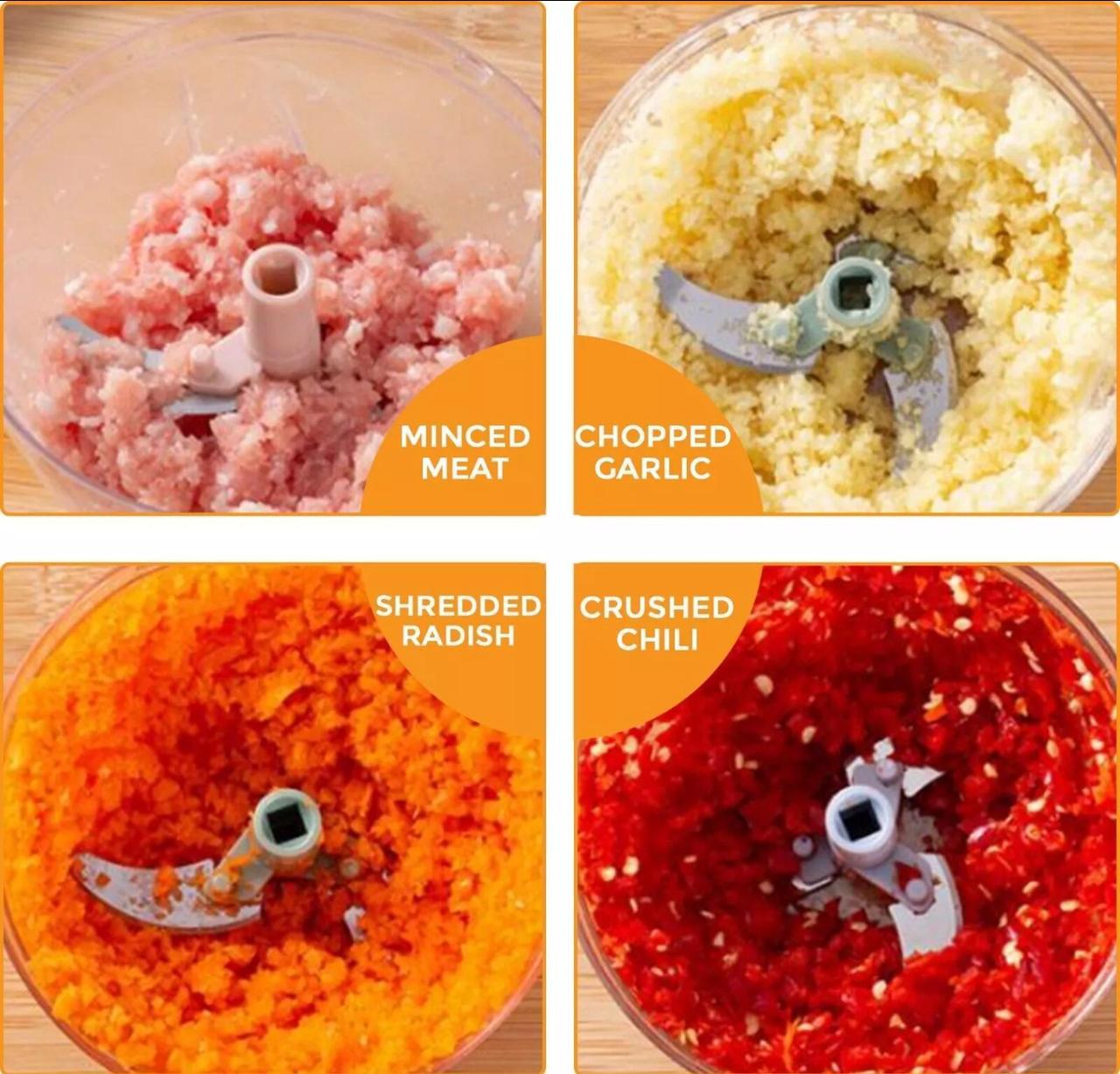 Pull Cord Pulling Food Chopper Manual Vegetable Slicer Hand Blender UK 900mL