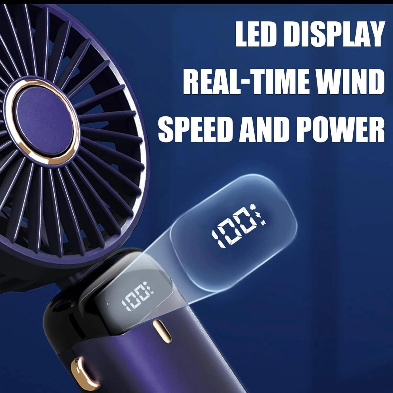 HandHeld Fan USB Rechargeable Fan 5 Speeds Mini Fan Foldable Desktop New