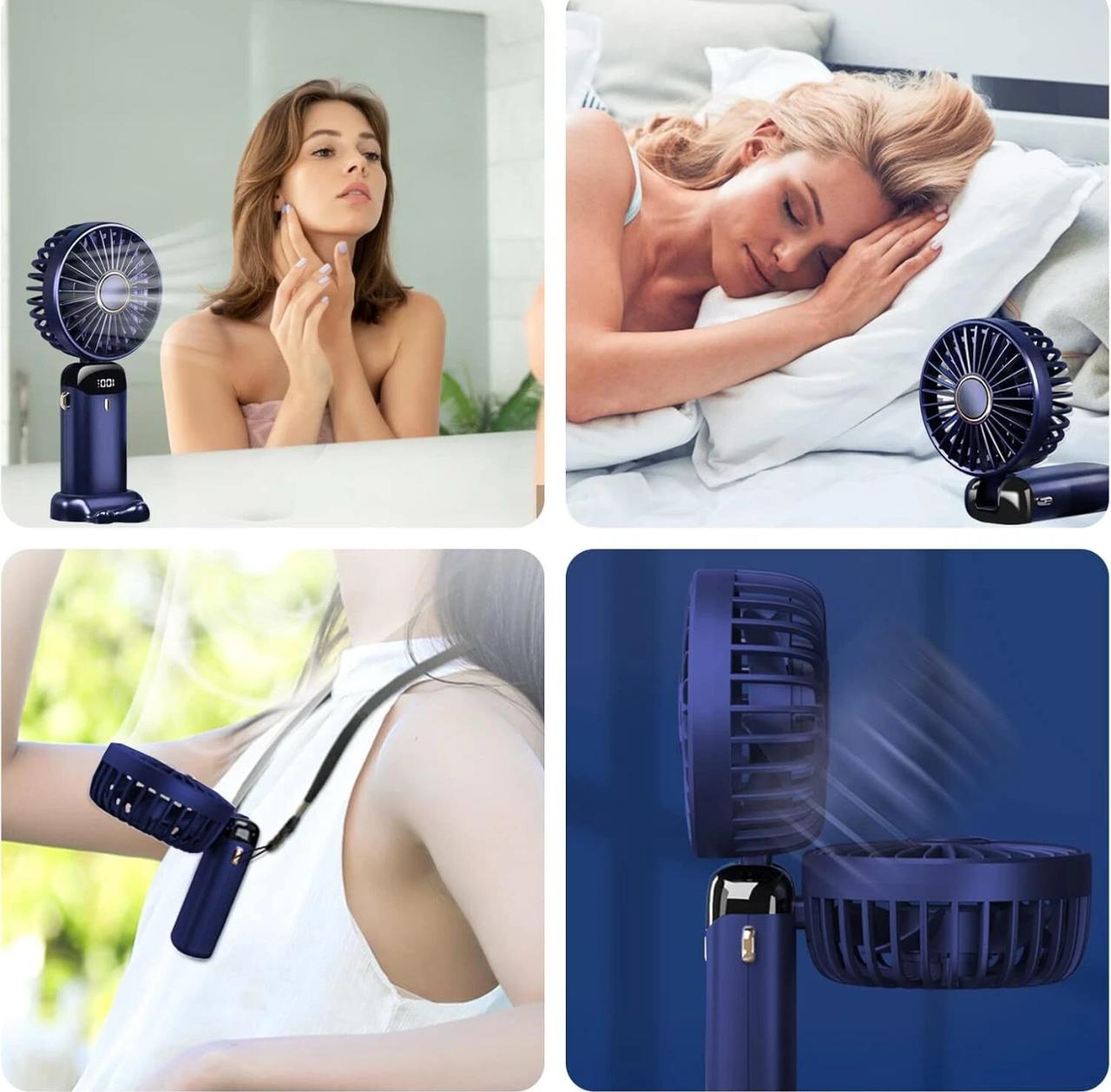 HandHeld Fan USB Rechargeable Fan 5 Speeds Mini Fan Foldable Desktop New