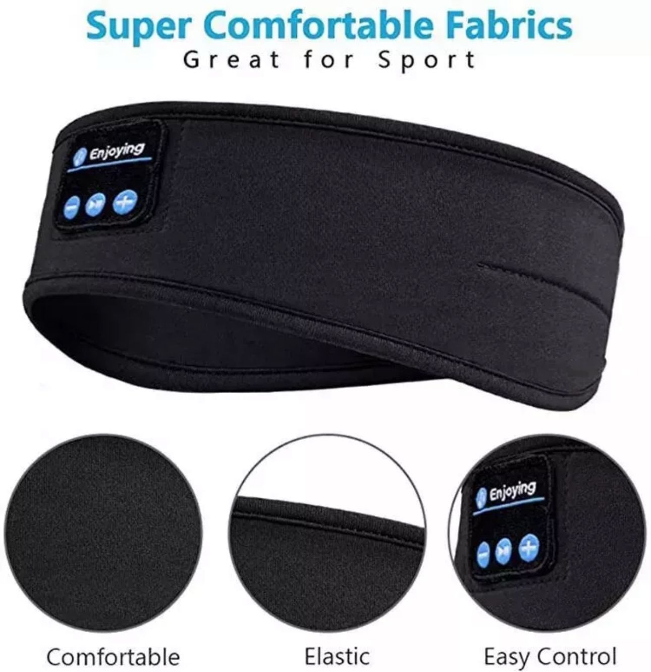 UK Wireless Bluetooth Headband Sleeping Eye Mask HEADPHONES Headset Music Sports