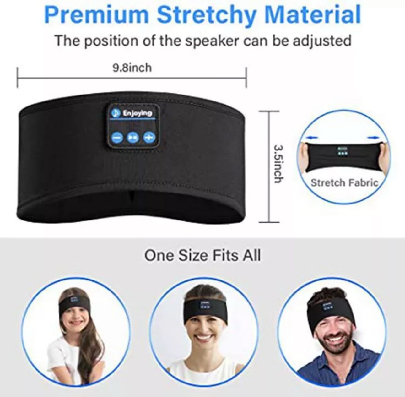 UK Wireless Bluetooth Headband Sleeping Eye Mask HEADPHONES Headset Music Sports