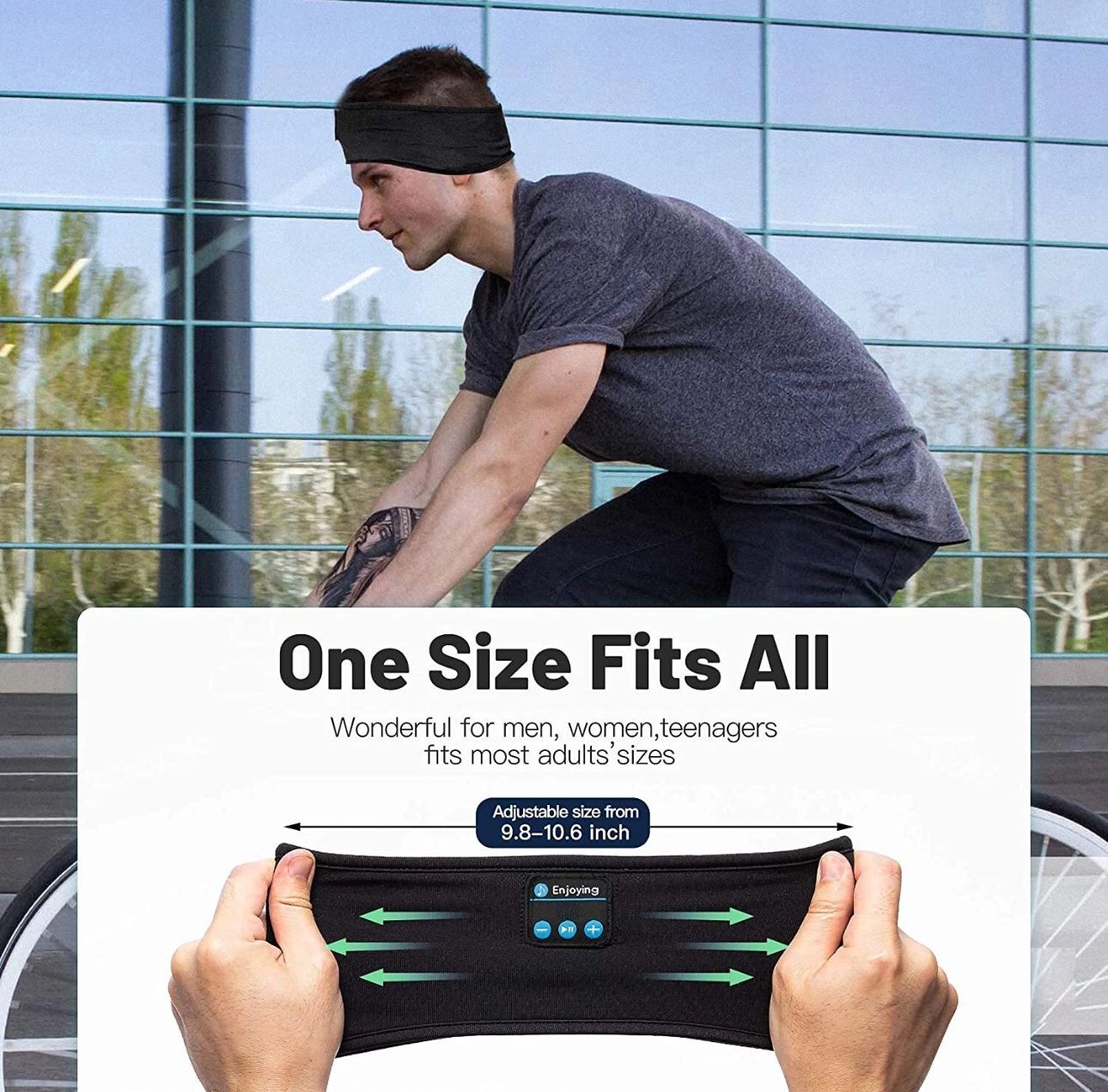 UK Wireless Bluetooth Headband Sleeping Eye Mask HEADPHONES Headset Music Sports