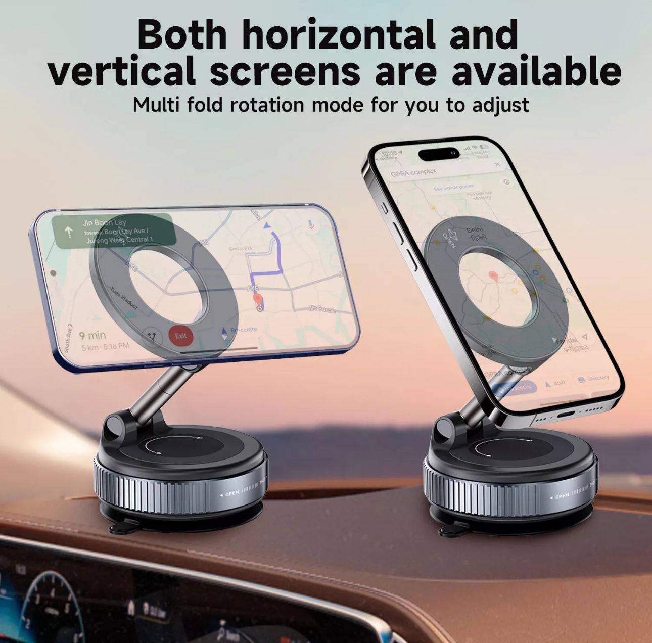 Strong Magnetic Phone Holder For Car 360° Rotation Foldable Phone Mount bracket