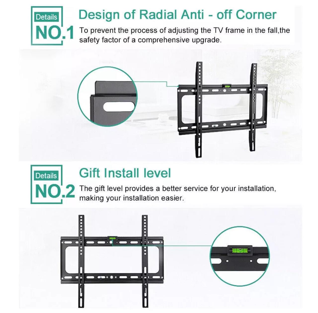 TV WALL BRACKET MOUNT SLIM FOR 26 30 32 40 42 50 63 INCH FLAT 3D LCD LED PLASMA