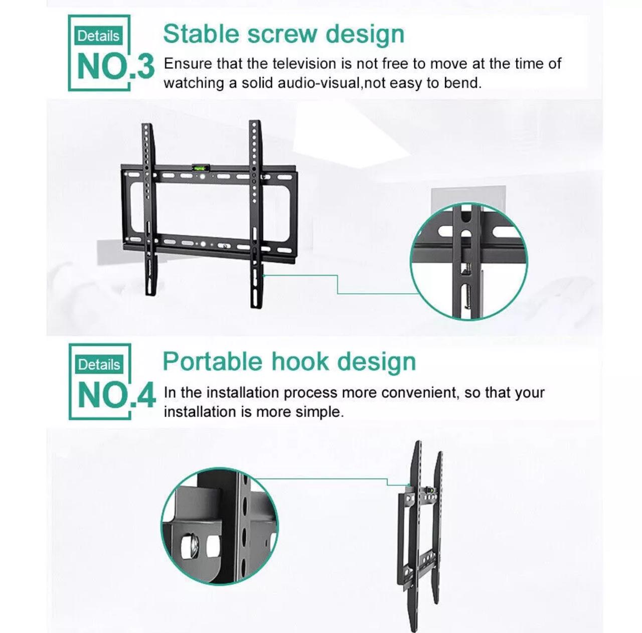 TV WALL BRACKET MOUNT SLIM FOR 26 30 32 40 42 50 63 INCH FLAT 3D LCD LED PLASMA